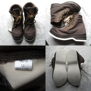 Hodgman Lakestream Wading Boots Mens‎ 10 Brown Felt Sole Lace Ankle Fishing NWD